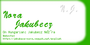 nora jakubecz business card